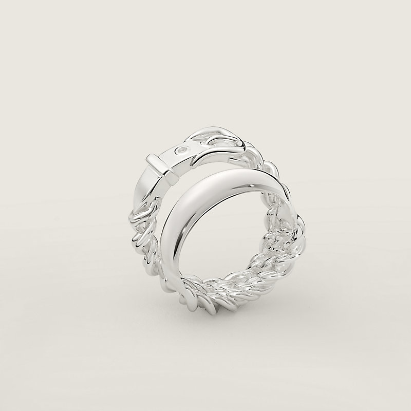 新品未使用　新作HERMES Boucle Inflexiblering Boucle Sellier Inflexible ring, large model - Silver | Hermès USA